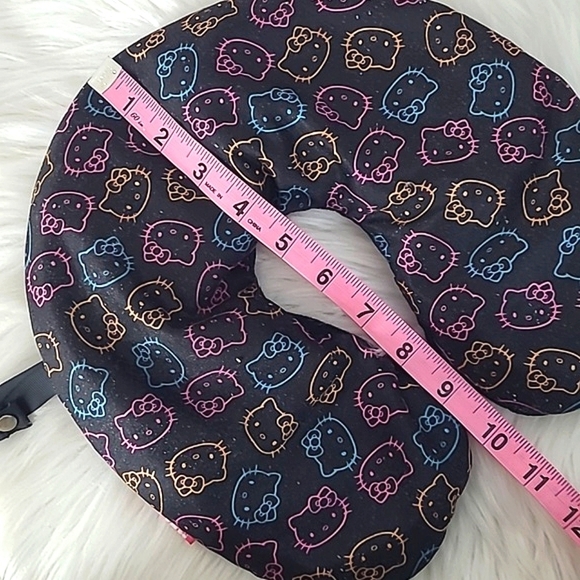 Hello Kitty Black All Over Print Travel Vacation Airline Comfort Neck Pillow - Picture 8 of 10